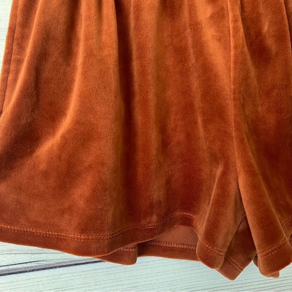 Forever 21 Velour Burnt Orange Soft Comfy High Waist Shorts - Picture 3 of 9